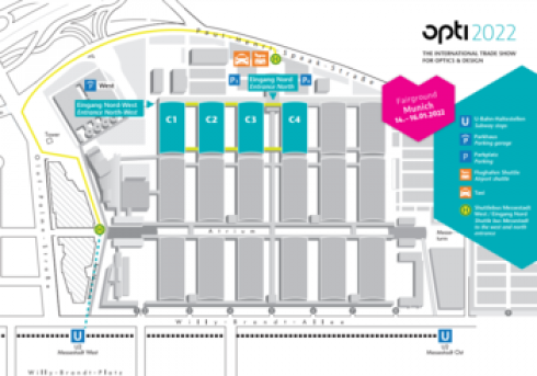 Geländeplan der Opti 2022 in München. Bild: GHM